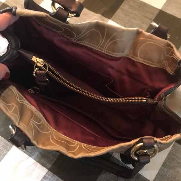Brown & Gold Coach purse - Picture 3 of 7